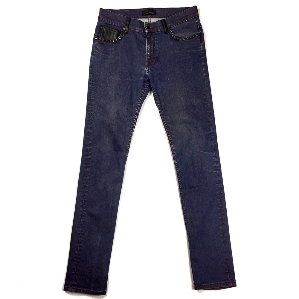 Zara Black Tag Faux Leather Studded Skinny Jean